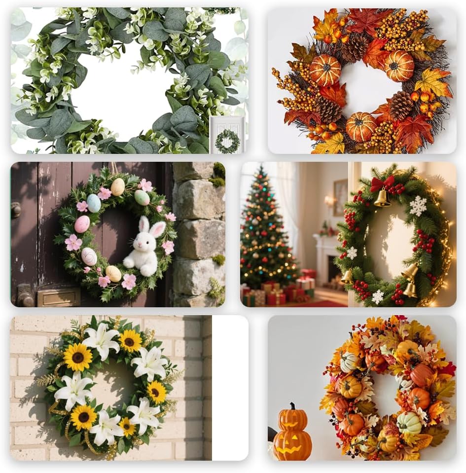 3 Pack 14 Inch Metal Wire Wreath Frames
