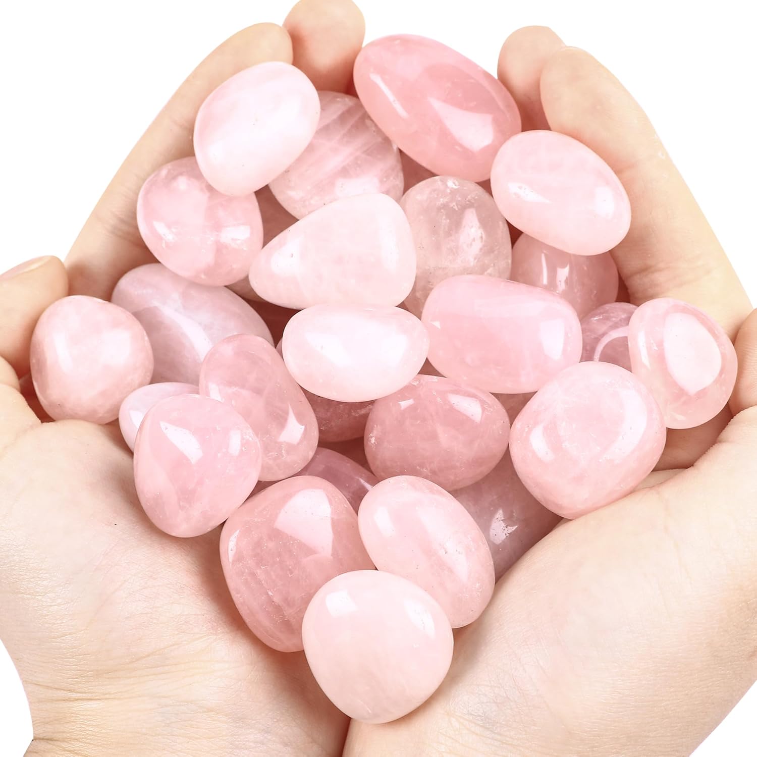 FORBY 3lb Natural Rose Quartz Tumbled Stones Crystal Set