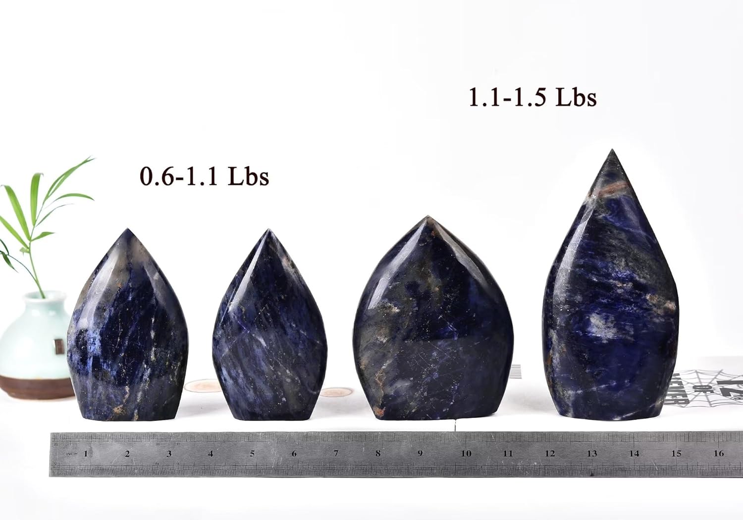 Blue-Veins Stone Healing Crystal Drop Shaped Quartz Wand Tower