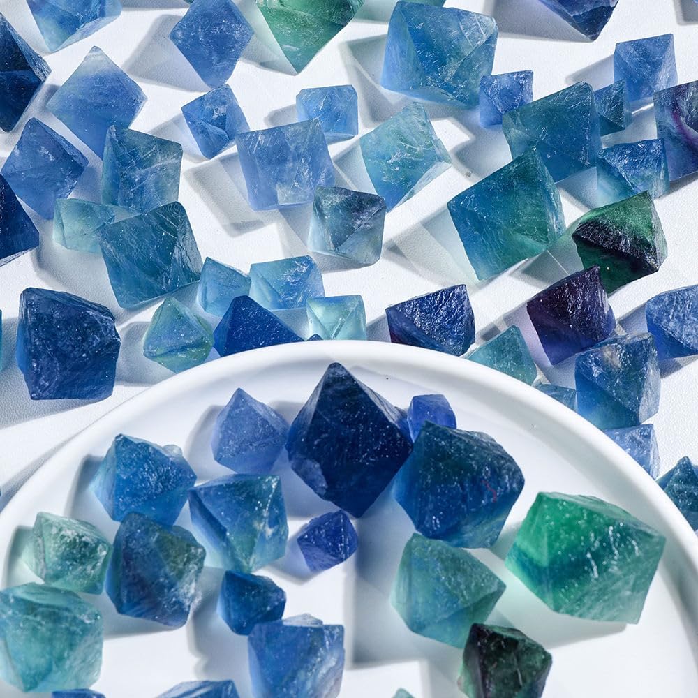 Wholesale Blue Fluorite Octahedron Healing Stone Home Decor