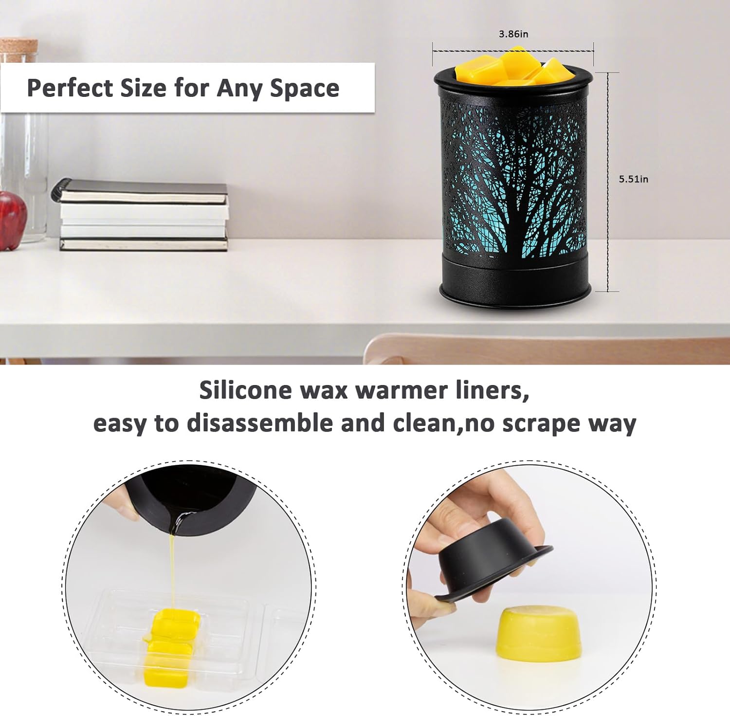Dialans Scented Wax Melter with LED Light and Silicone Tray