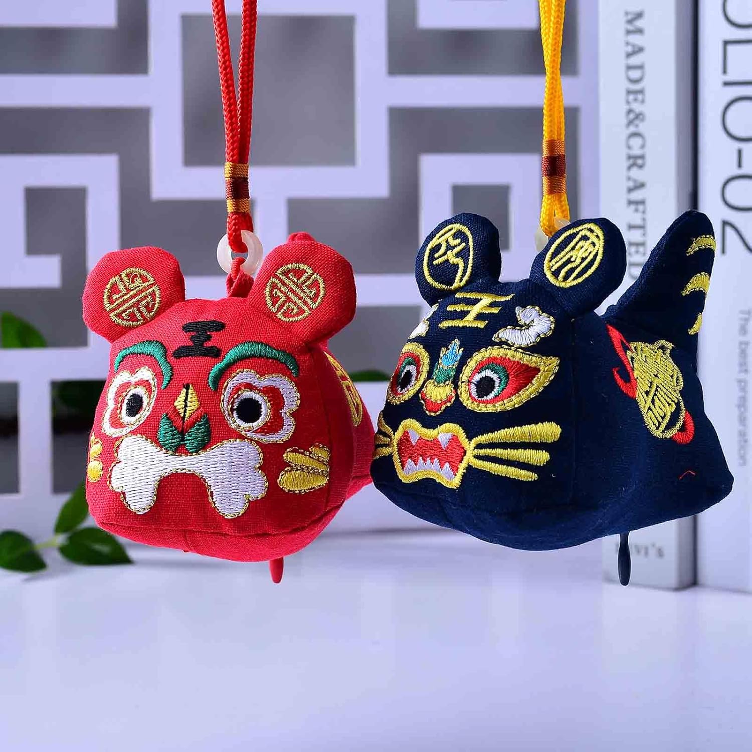 Handcrafted Mugwort Tiger Perfume Bag Car Air Freshener with Pendant