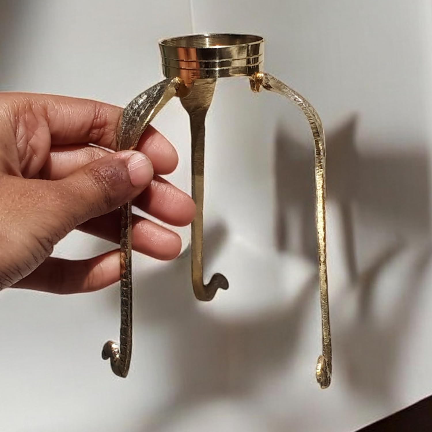 Brass Tripai Lota with White Marble Shivling for Pooja