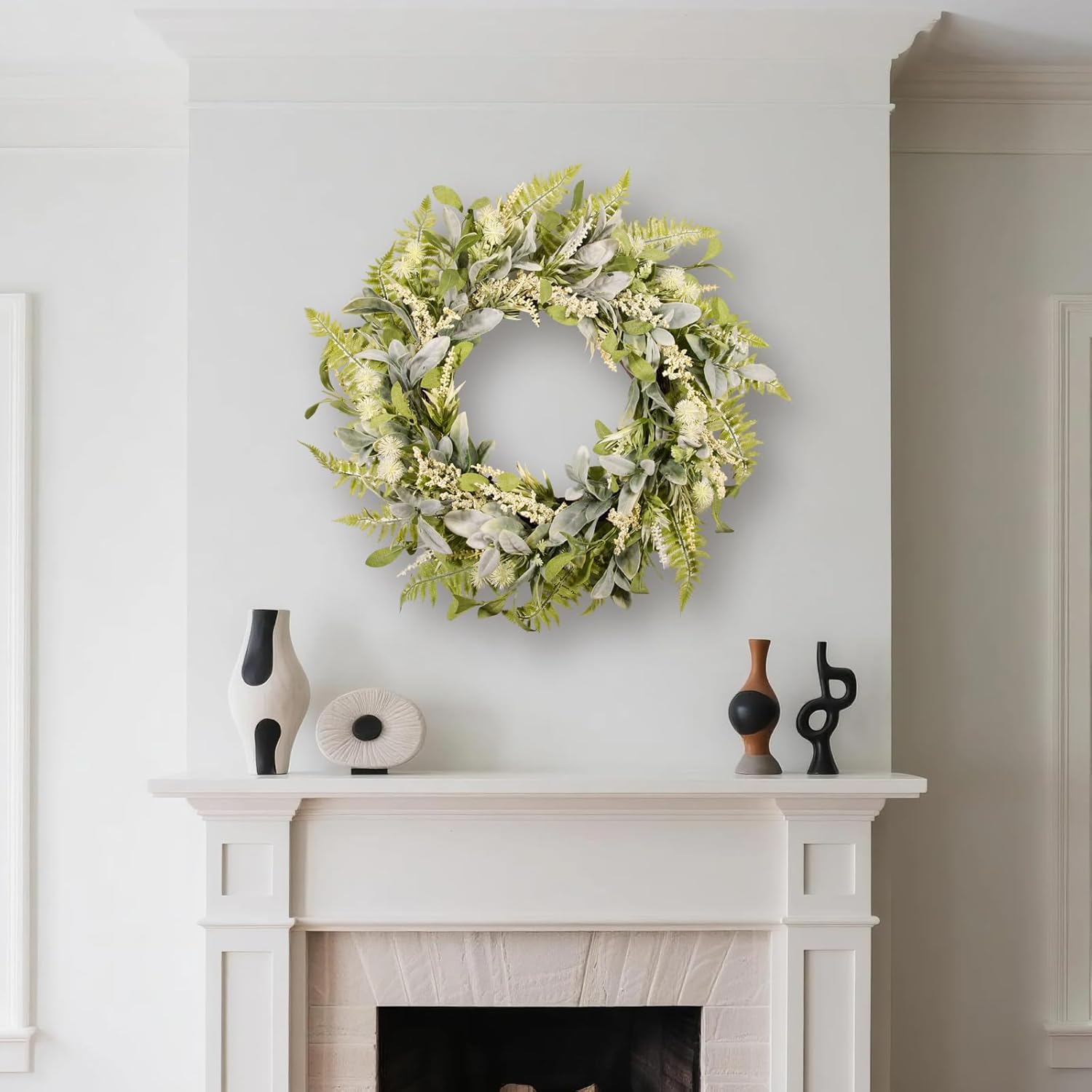 21 Inch Artificial Eucalyptus Wreath for Front Door