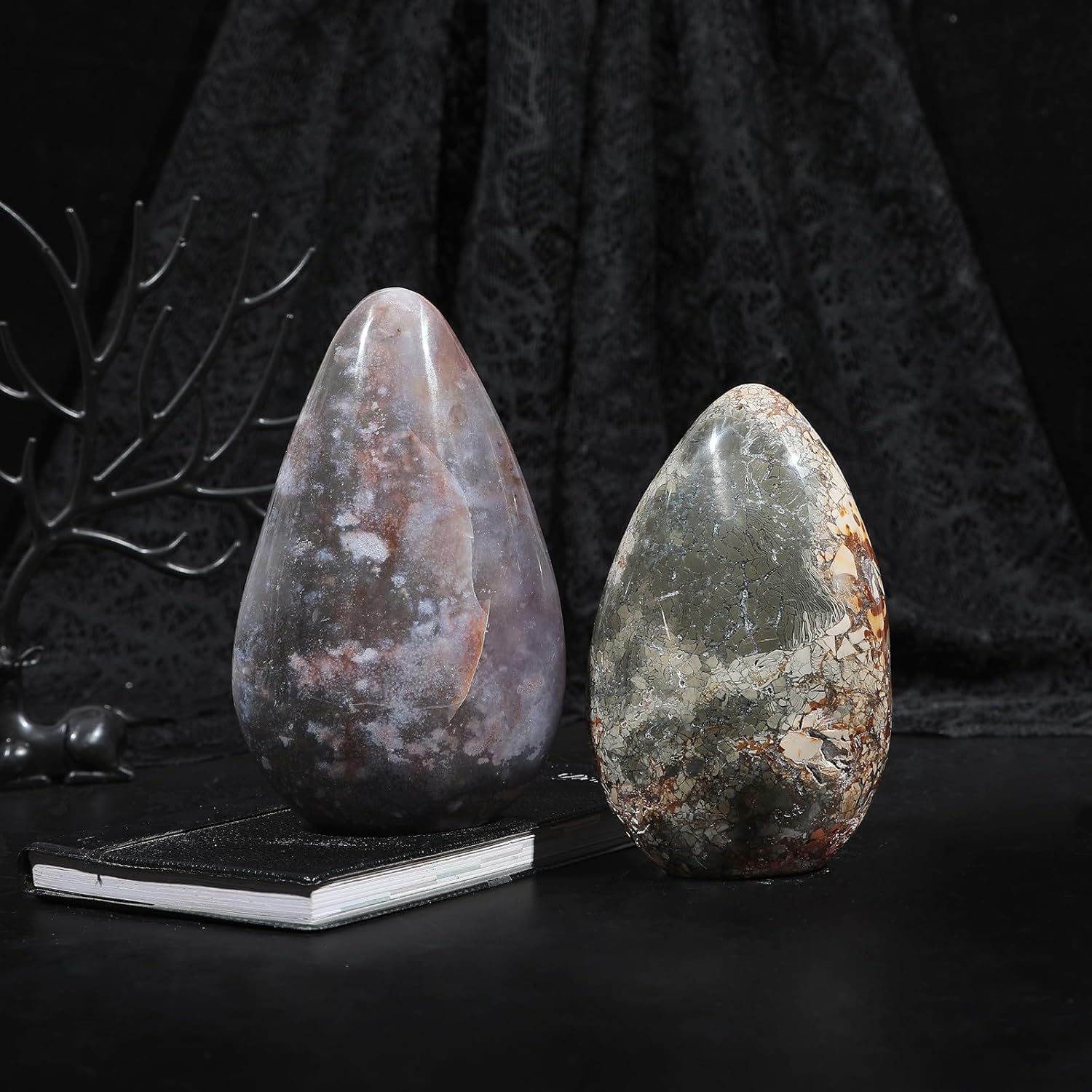 Nupuyai Natural Ocean Jasper Stone Decor