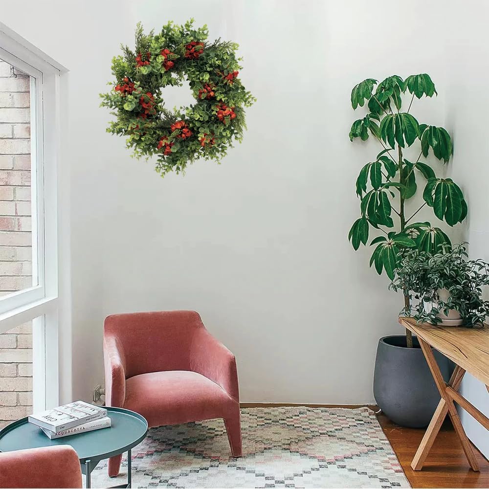 20 Inch Spring Summer Wreath for Front Door Decor