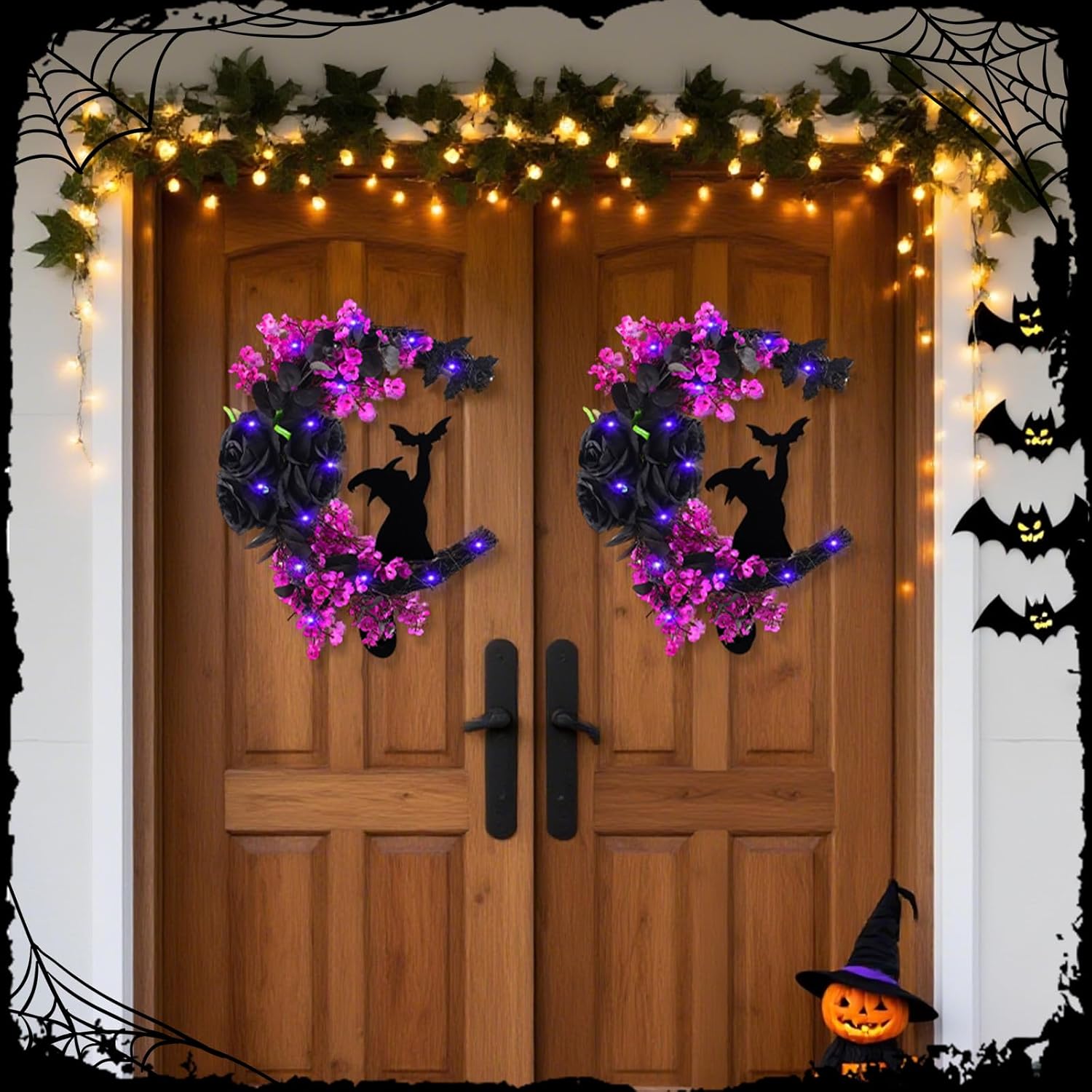 2025 Halloween Black Cat Door Wreath