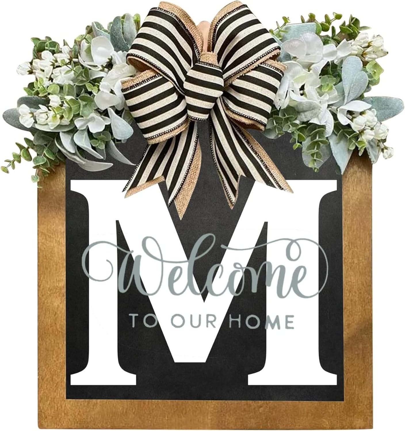 16 Personalized M Letter Wooden Welcome Sign