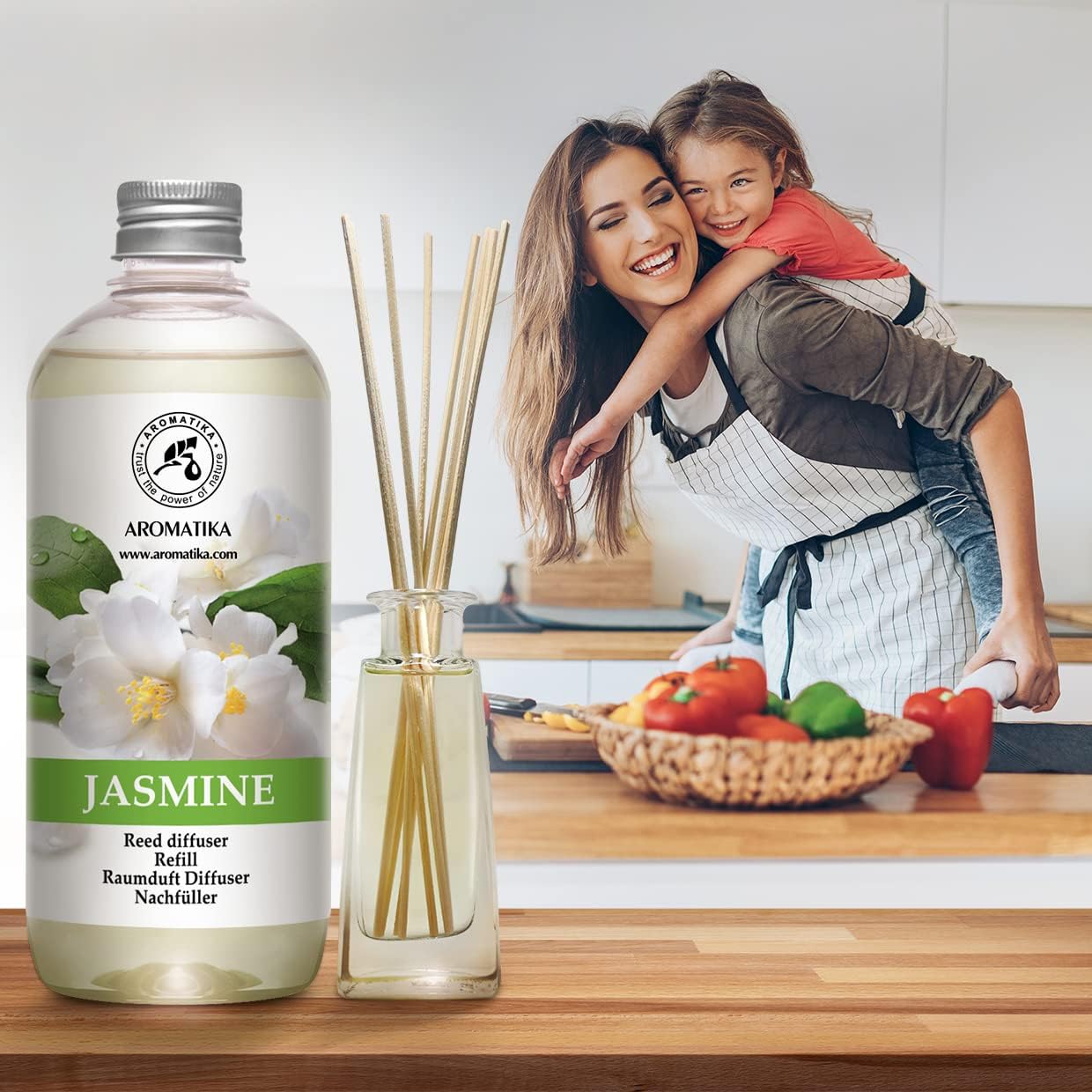 Jasmine Essential Oil Reed Diffuser Refill 2x500ml