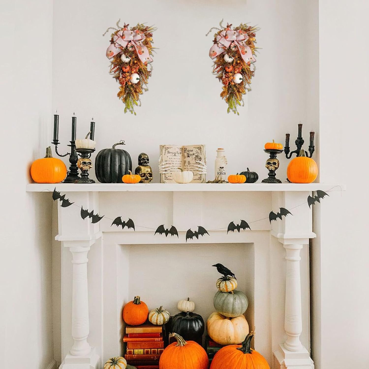 Fall Floral Teardrop Swag for Autumn Decor