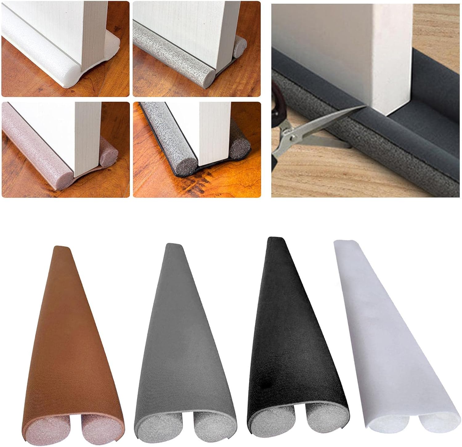 HUFFA Under Door Draft Stopper Insulation Cold Air Blocker Gray