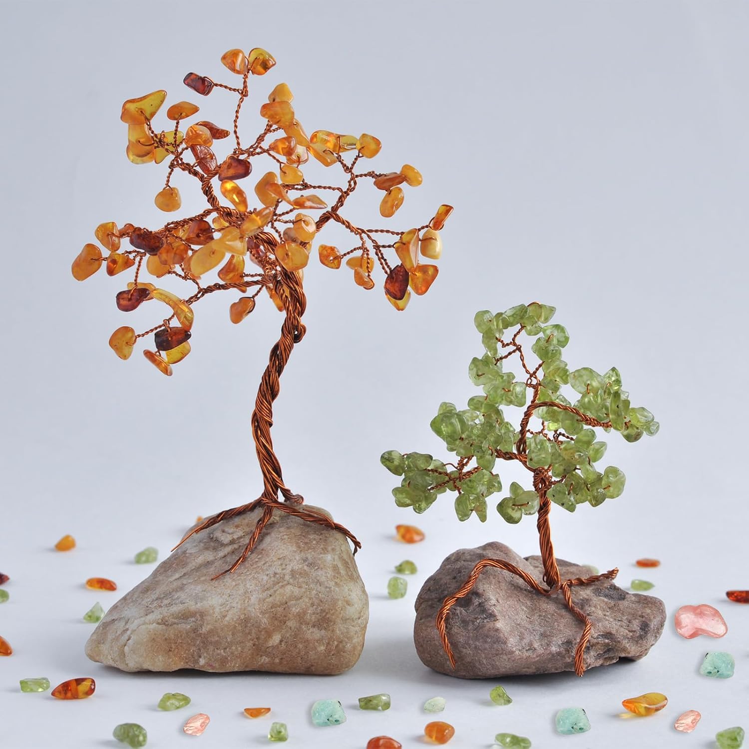 PATIKIL Crystal Tumbled Chips Stones 2 Sets Multicolor for Aquarium and Decor