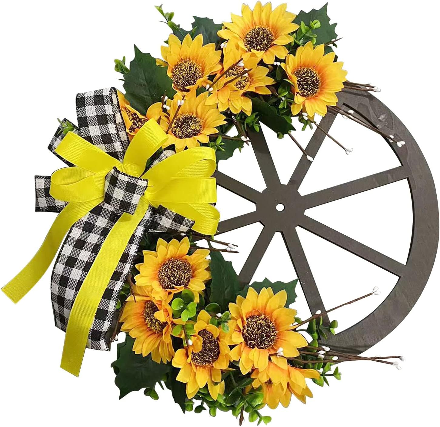 Summer Sunflower Bee Wreath for Front Door Decor