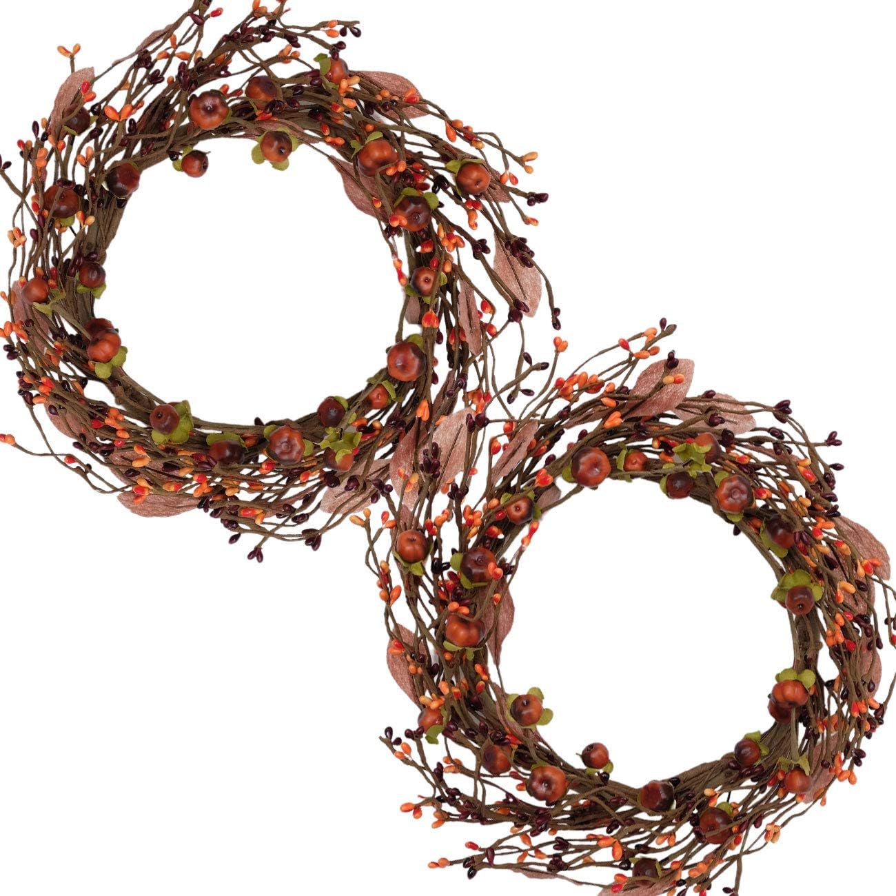 Idyllic Mini Pumpkin Wreath for Front Door 12 Inch Decor