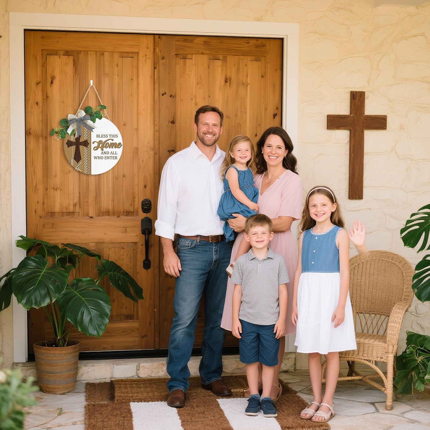 CHDITB 3D Bless This Home Front Door Wreath 12x12