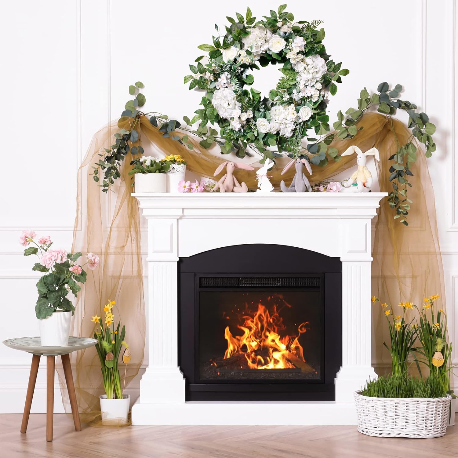 24 Inch Artificial Spring Summer Wreath for Front Door