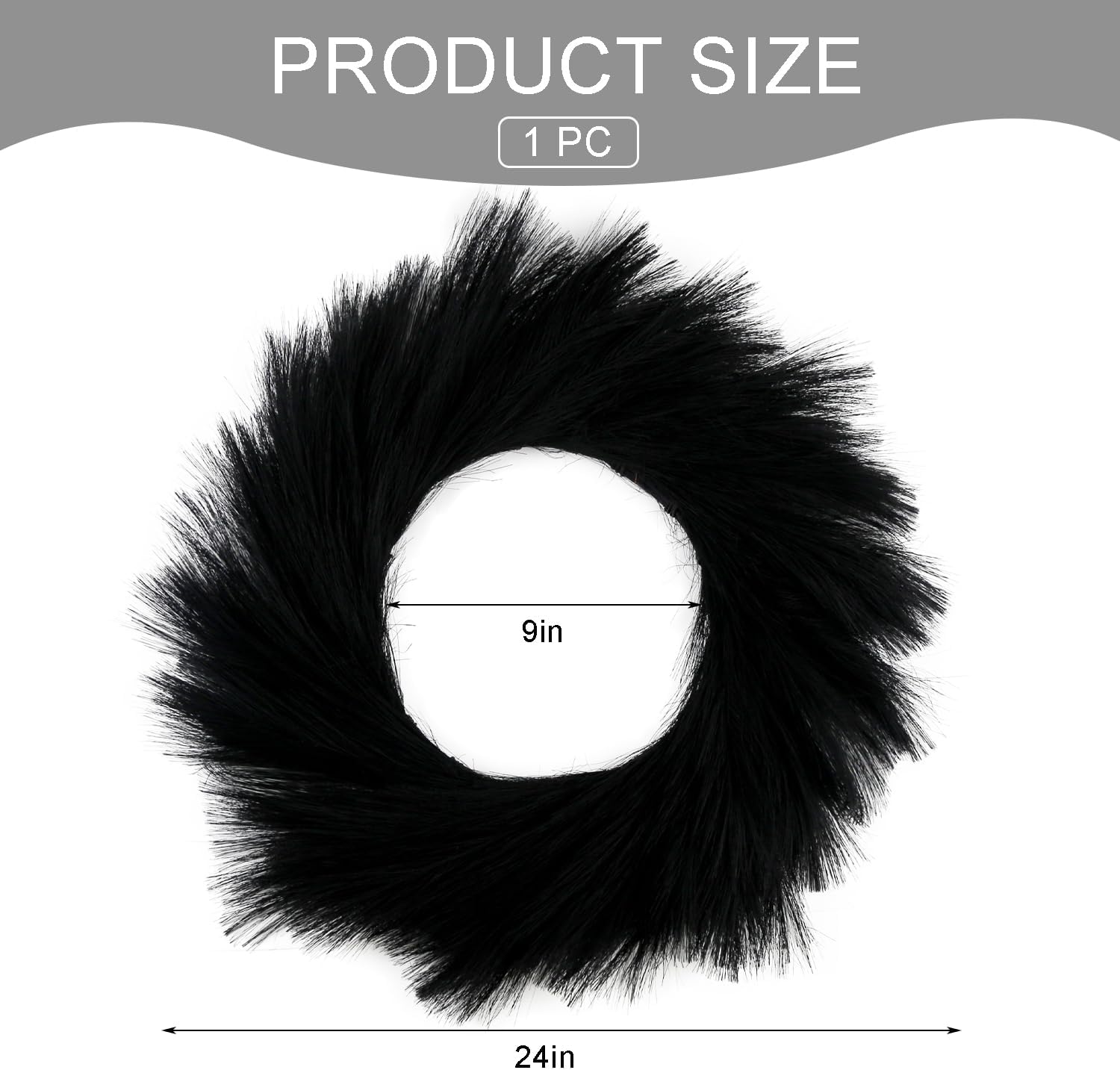 24 Inch Artificial Pampas Grass Wreath for Home Halloween Decor