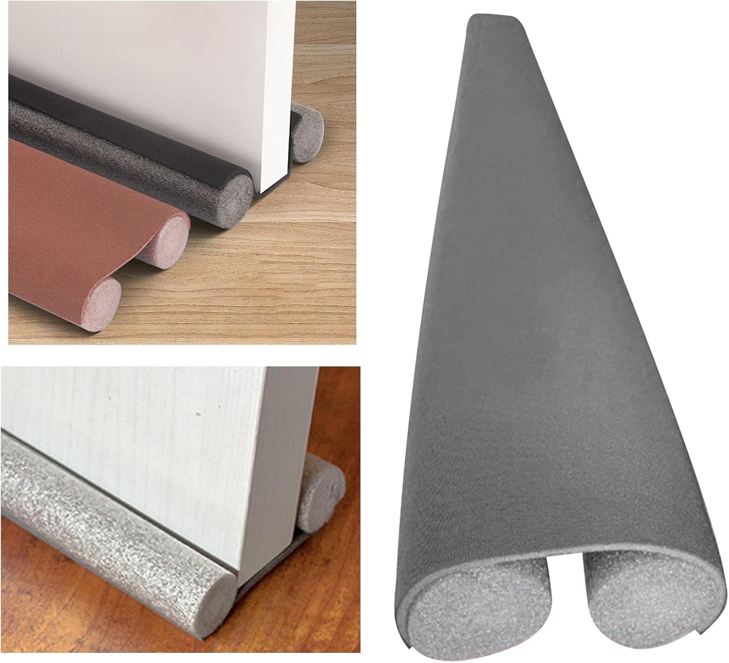 HUFFA Under Door Draft Stopper Insulation Cold Air Blocker Gray
