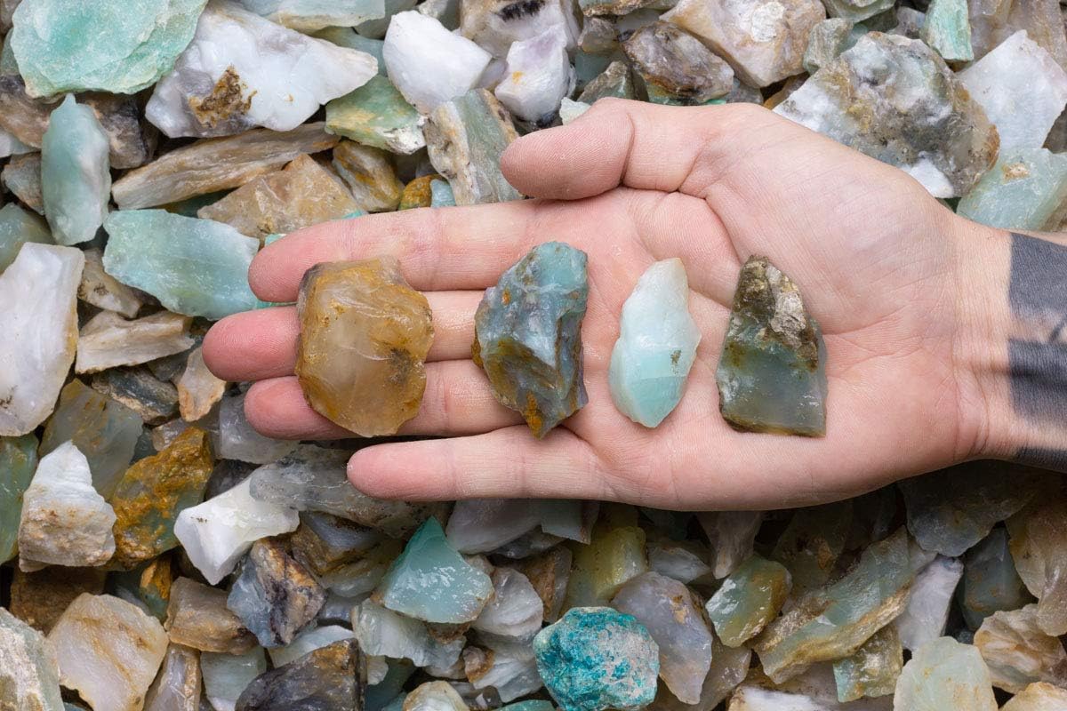 Fantasia Natural Blue Opal Rough Stones 12 lb from Peru