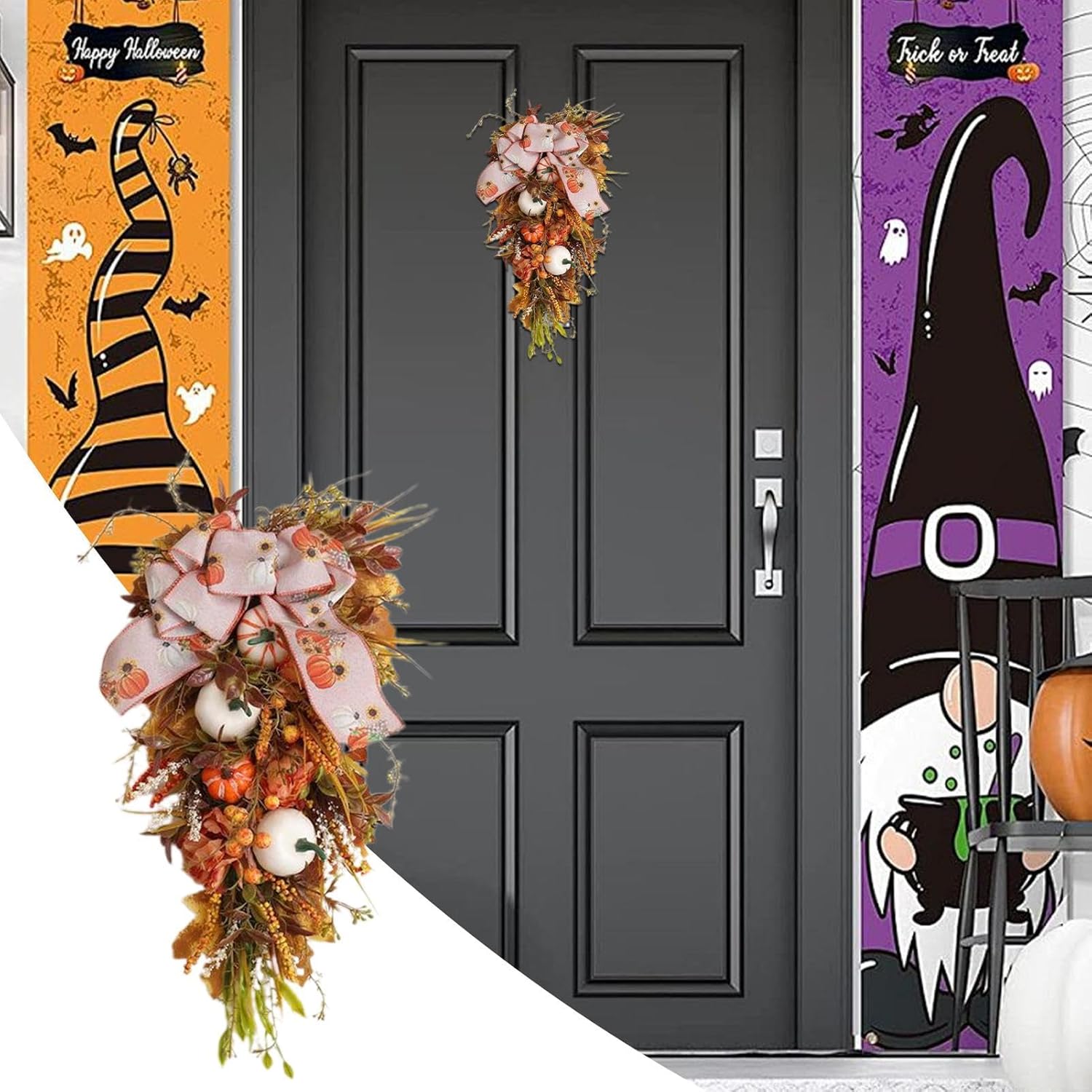 Fall Floral Teardrop Swag for Autumn Decor