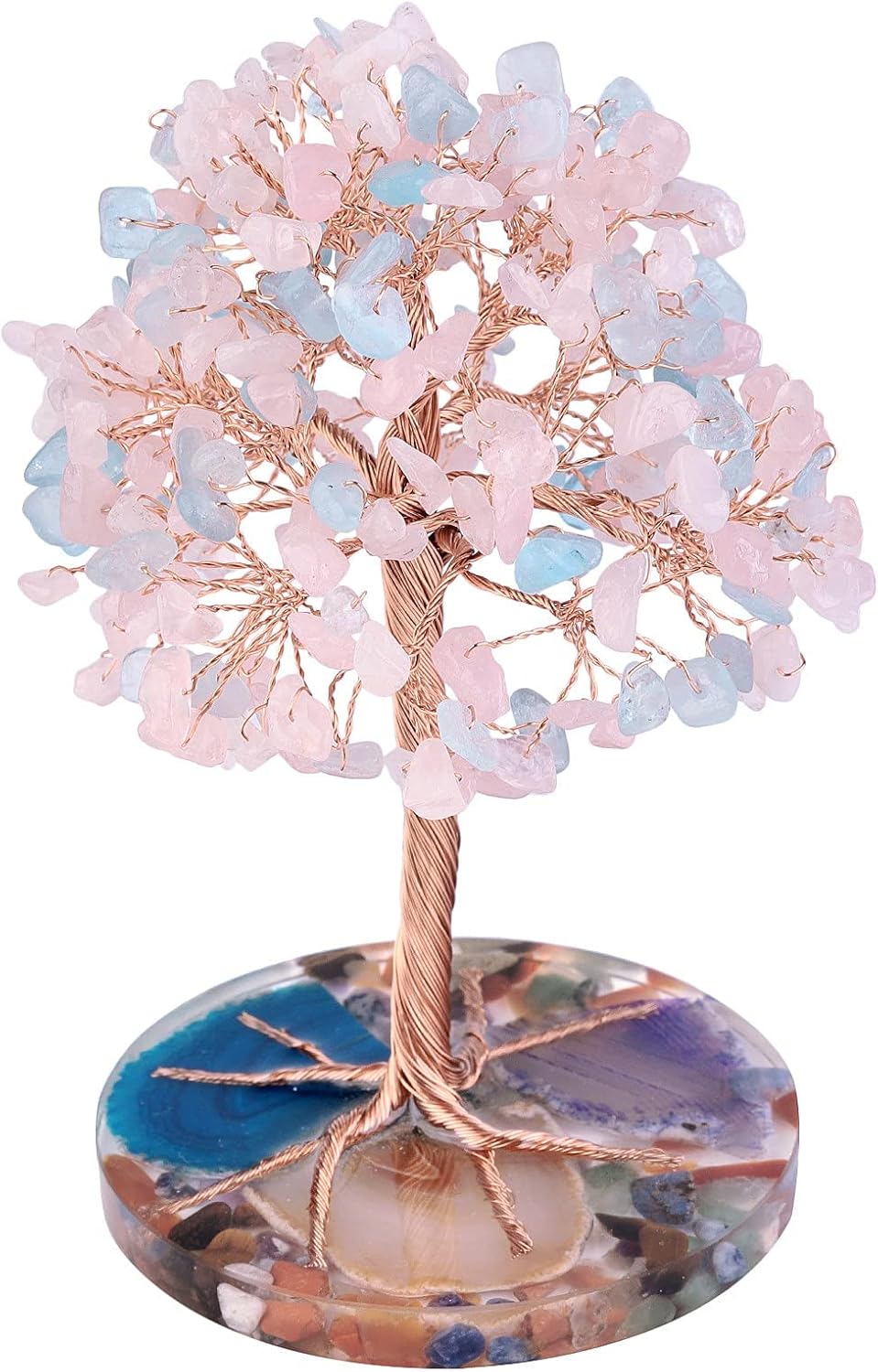 Rockcloud Blue Crystal Stones Desk Ornament Set Pack of 2