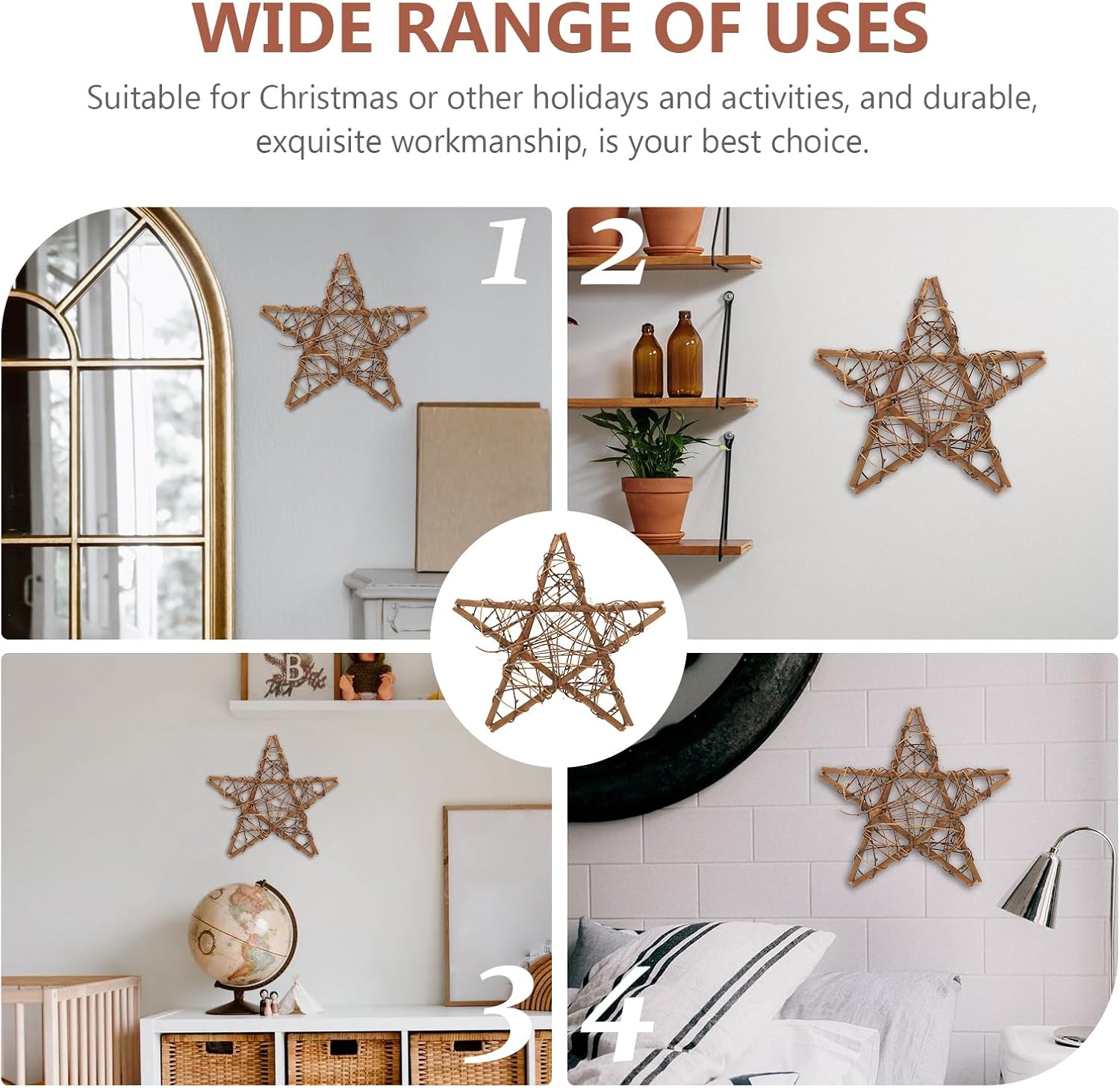 Artibetter Rattan Wreath Frame for DIY Crafts and Wall Decor