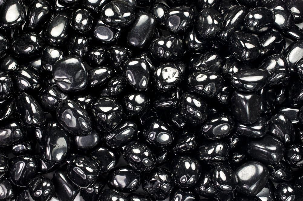 Fantasia Tumbled Black Jet Stones 1 lb - Small 075-125