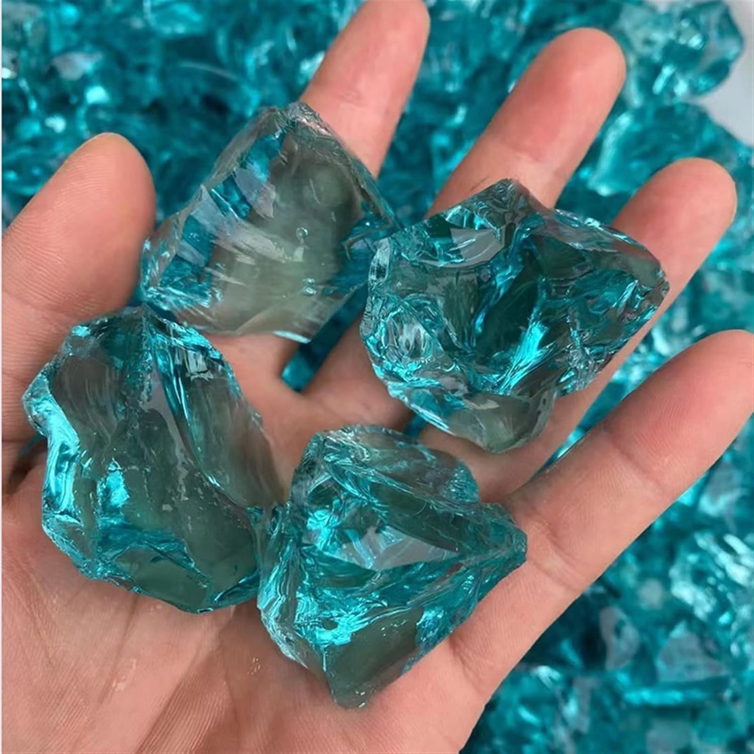ASHDEL 1PC Sea Glaze Crystal Stone for Indoor Fountain