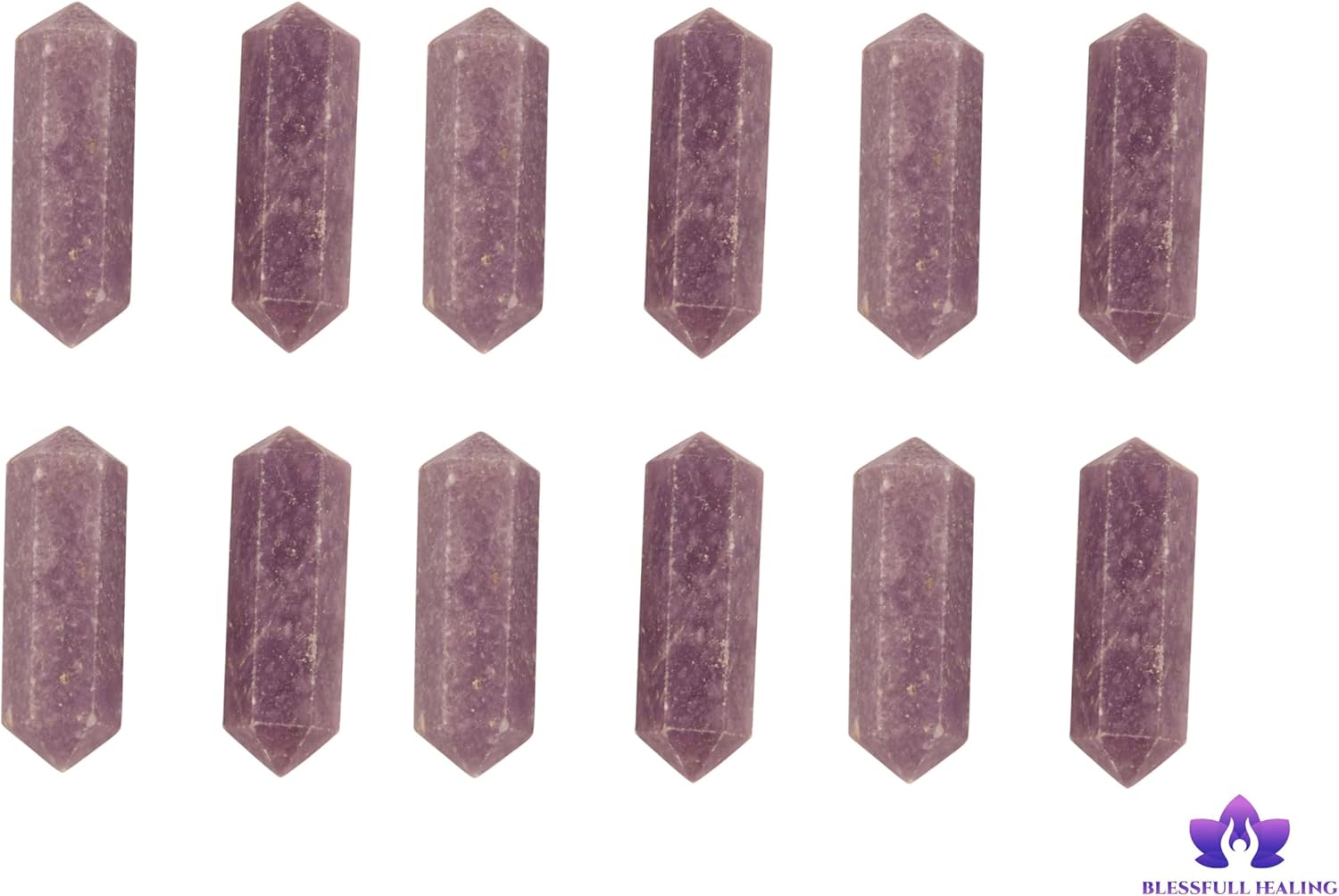 Lepidolite Crystal Wand Set of 12 Pieces
