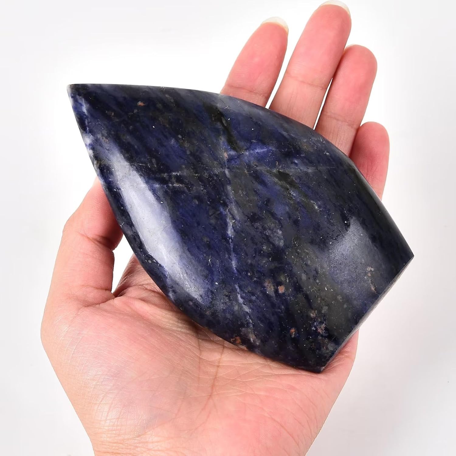 Blue-Veins Stone Healing Crystal Drop Shaped Quartz Wand Tower