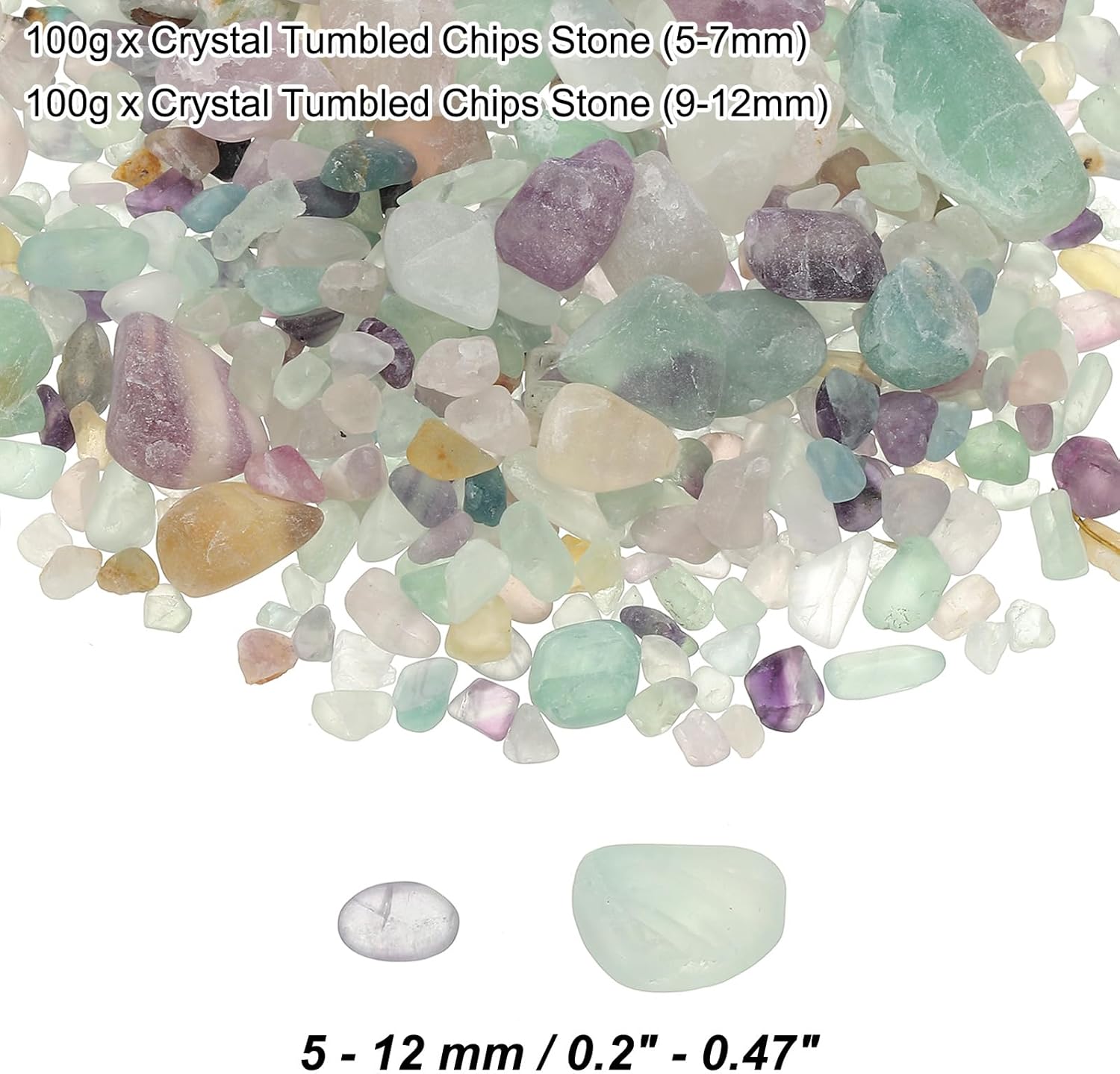 PATIKIL Crystal Tumbled Chips Stones 2 Sets Multicolor for Aquarium and Decor