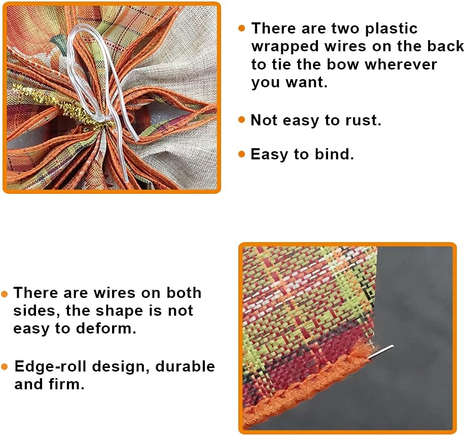 Large Fall Pumpkin Bow Wreath for Thanksgiving and Autumn Decor