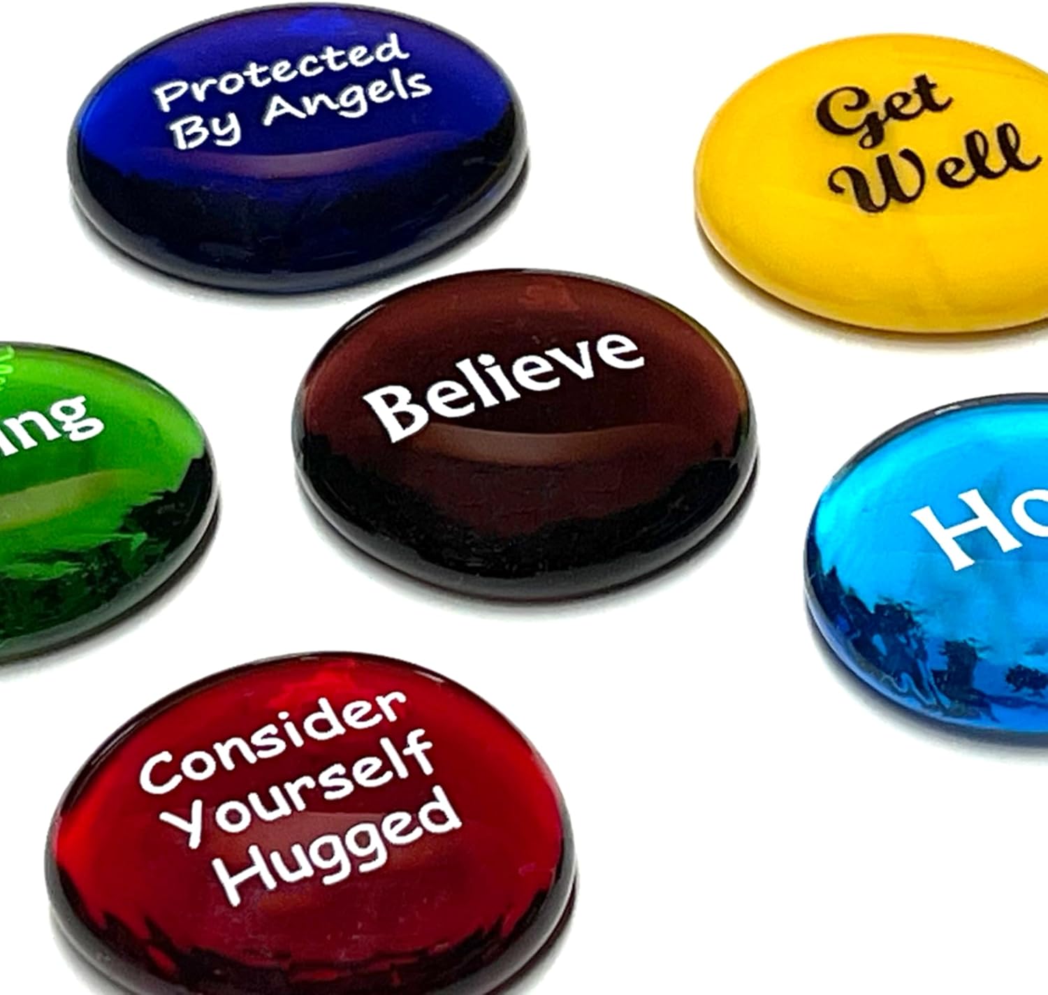 Lifeforce Glass Get Well Stones with Messages