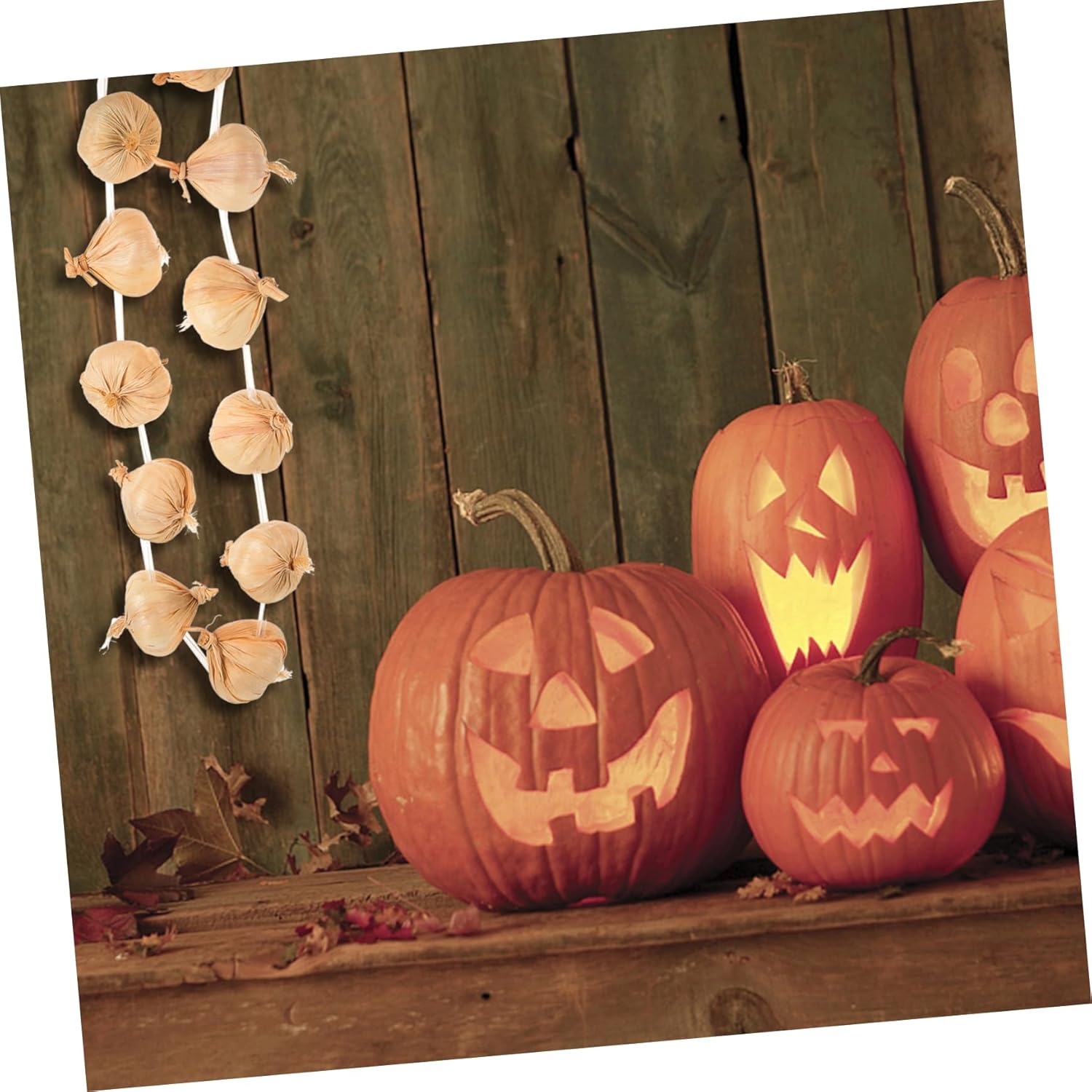 Realistic Garlic Garland Faux Garlic Wreath Decor