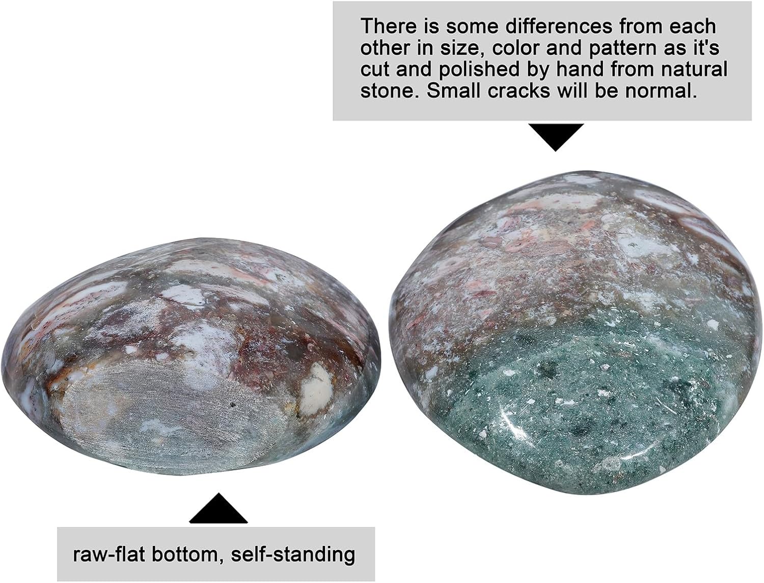 Nupuyai Natural Ocean Jasper Stone for Home Decor and Meditation