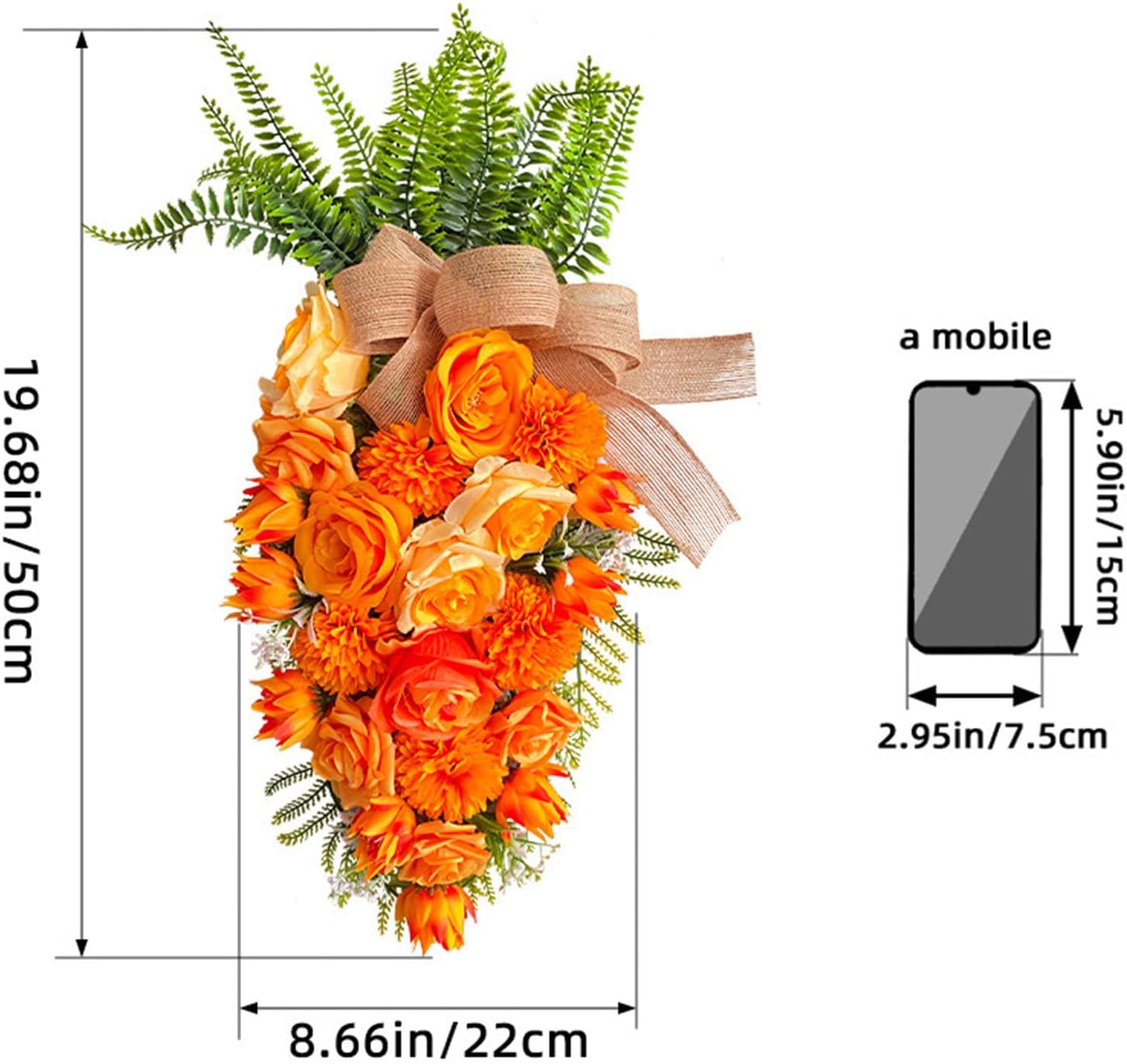 196inch Easter Carrot Wreath Artificial Decor