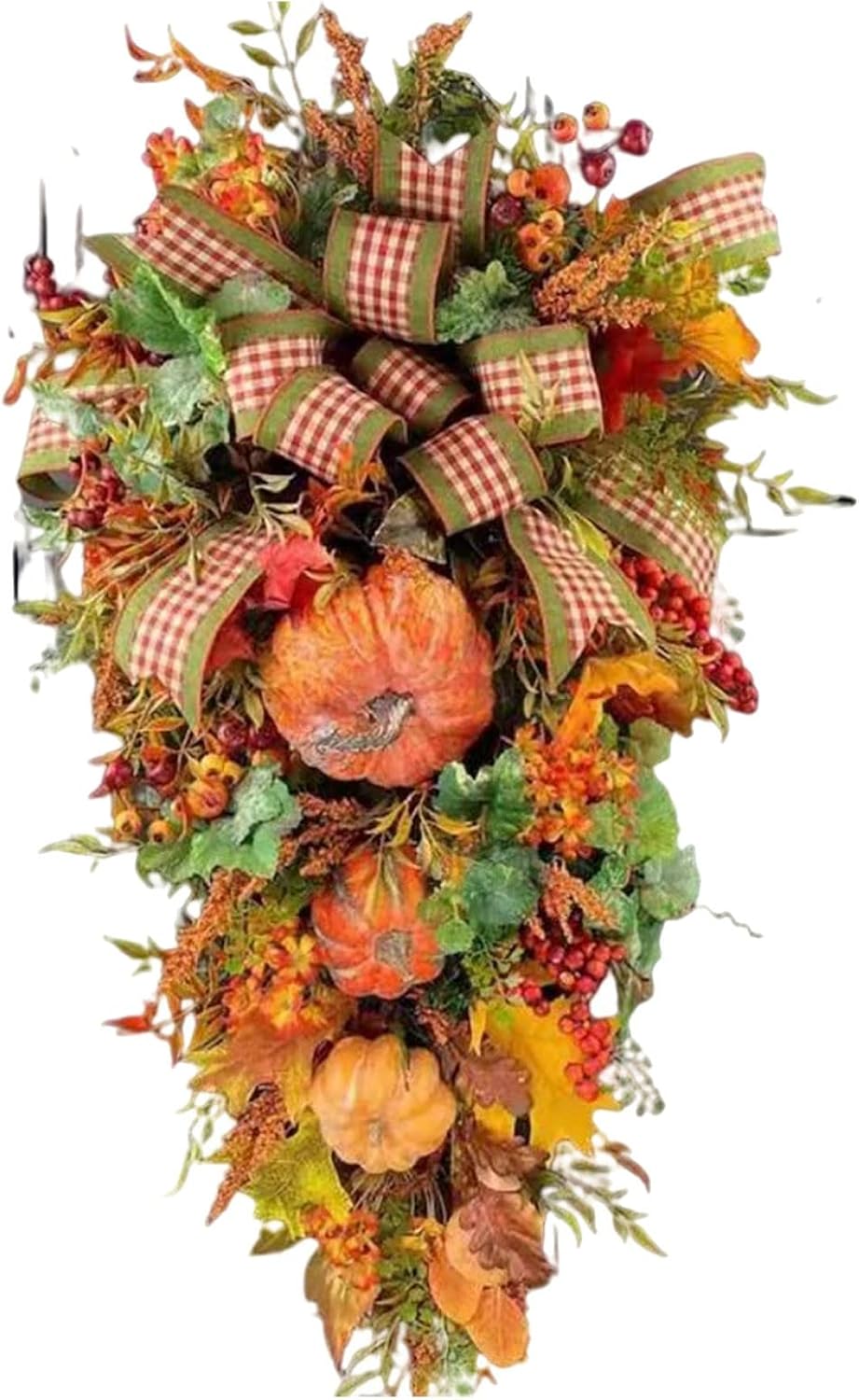 Fall Swag Wreath - Autumn Thanksgiving Door Decor