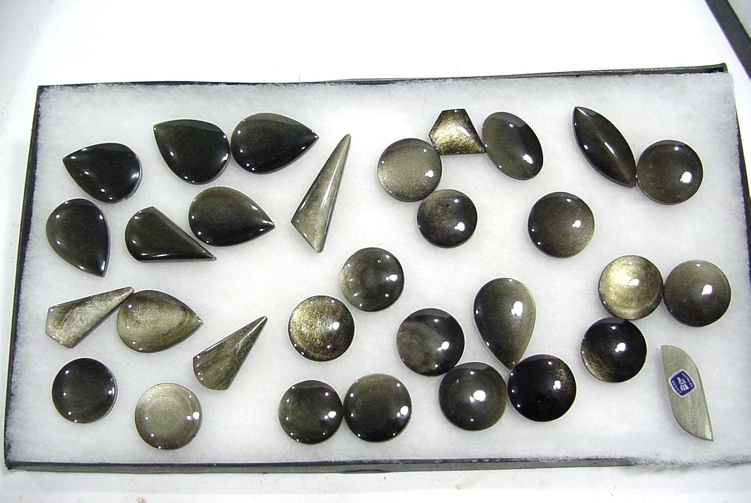 Mexican Gold Sheen Obsidian Lapidary Gem Stone Set 31 Pieces