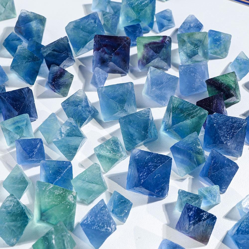 Wholesale Blue Fluorite Octahedron Healing Stone Home Decor