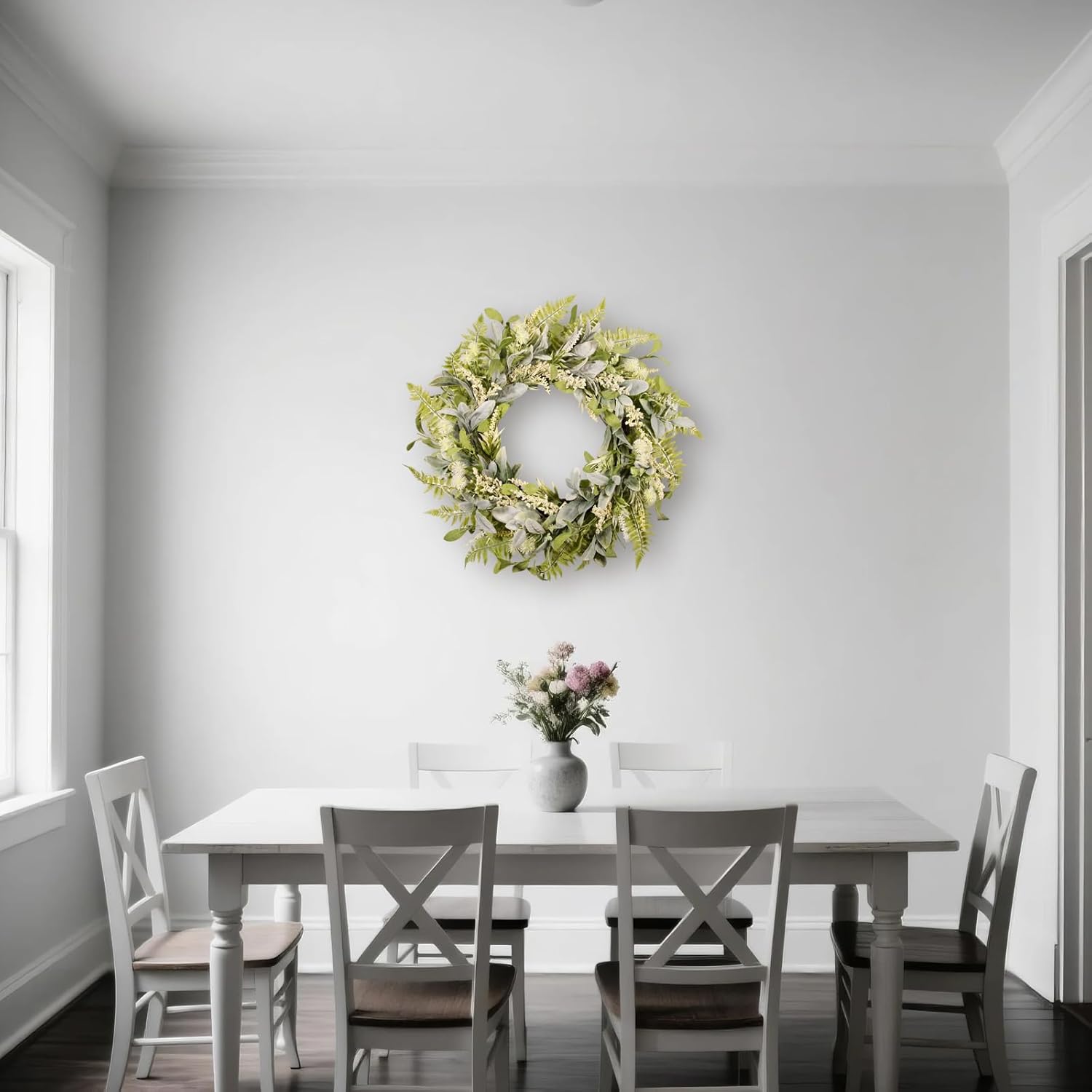 21 Inch Artificial Eucalyptus Wreath for Front Door