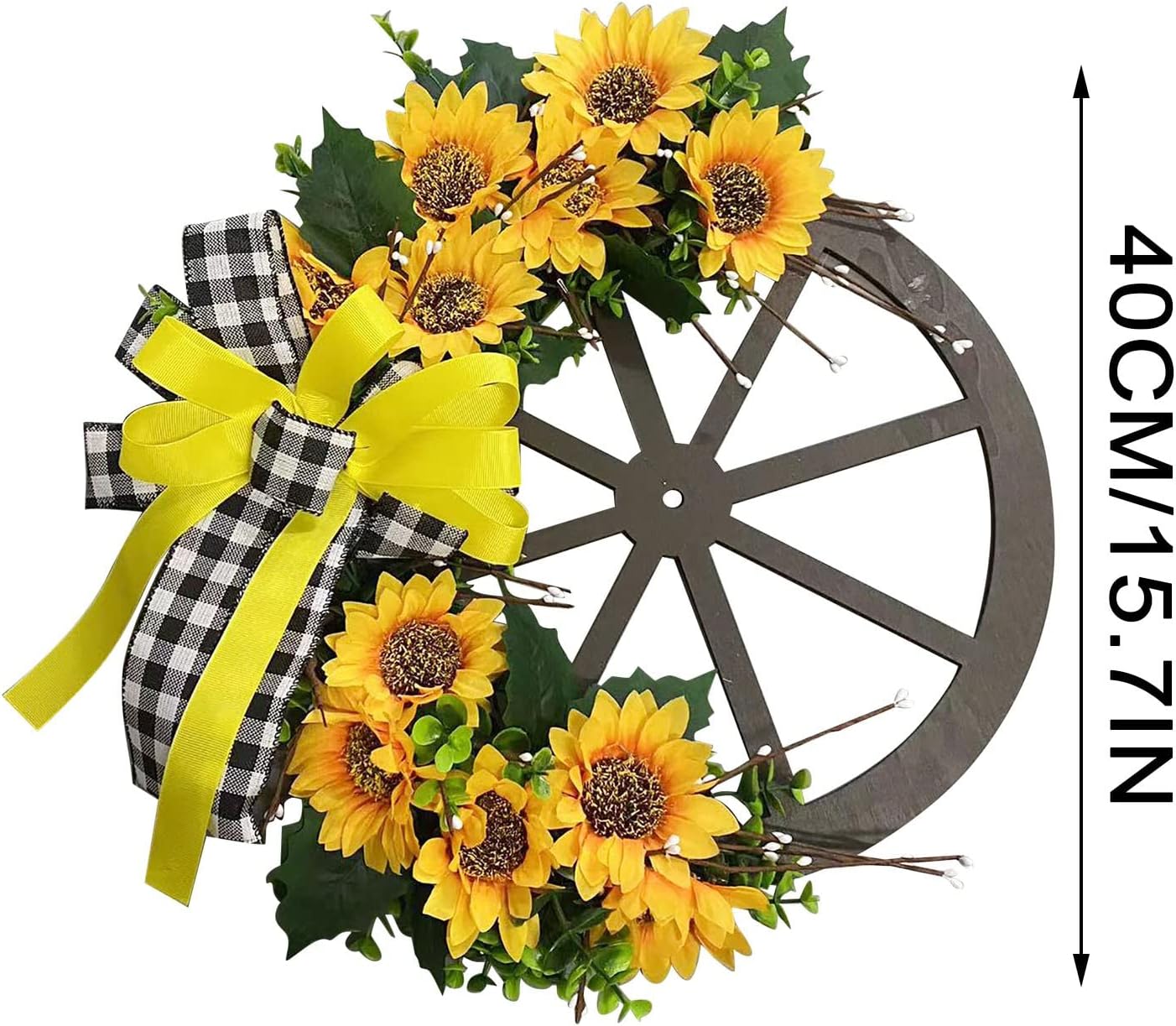 Summer Sunflower Bee Wreath for Front Door Decor