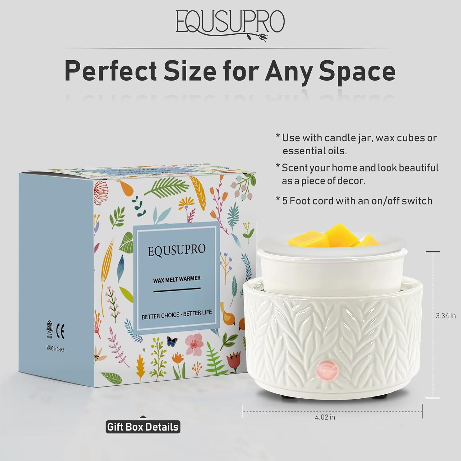 EQUSUPRO Wax Melt Warmer with Silicone Dish