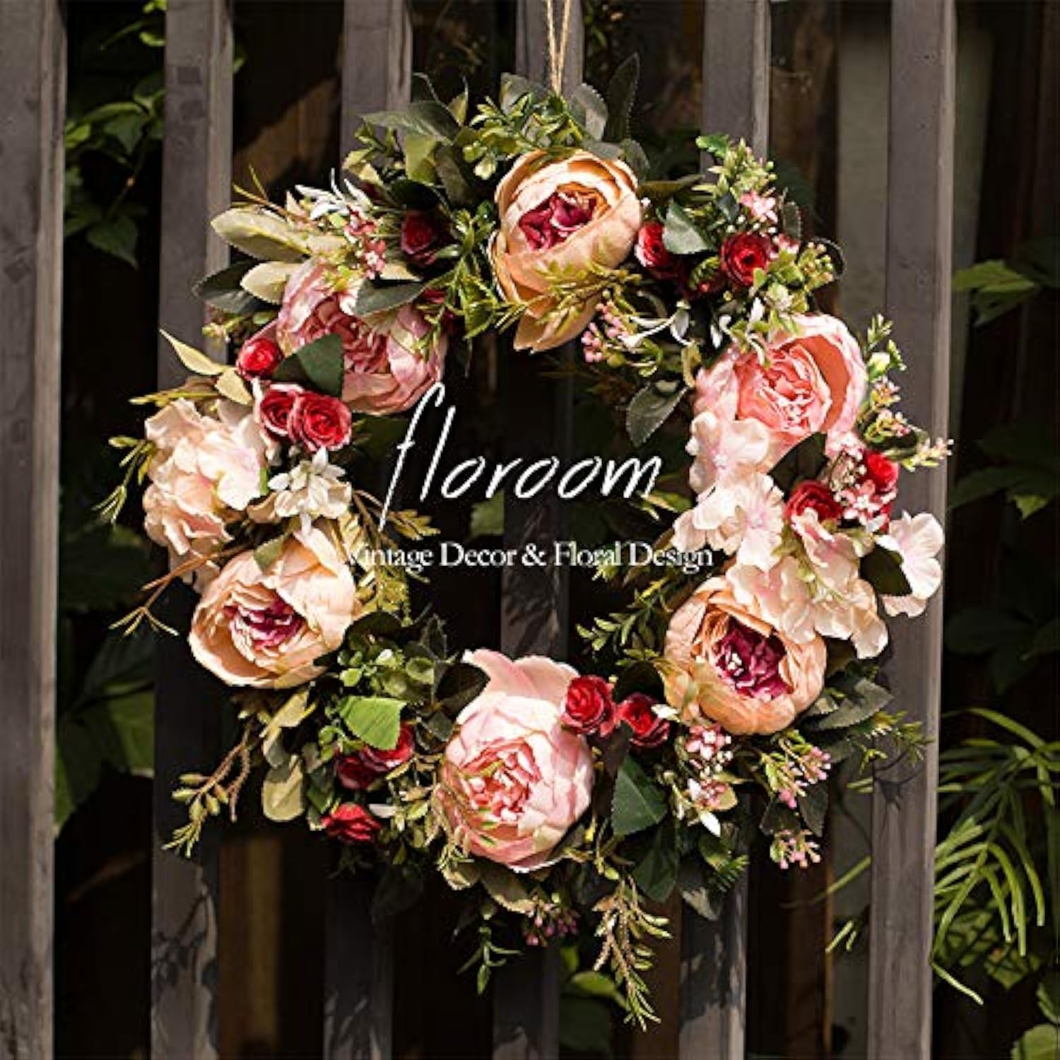 Floroom Floral Wreath 15-16 Inches Front Door Decor