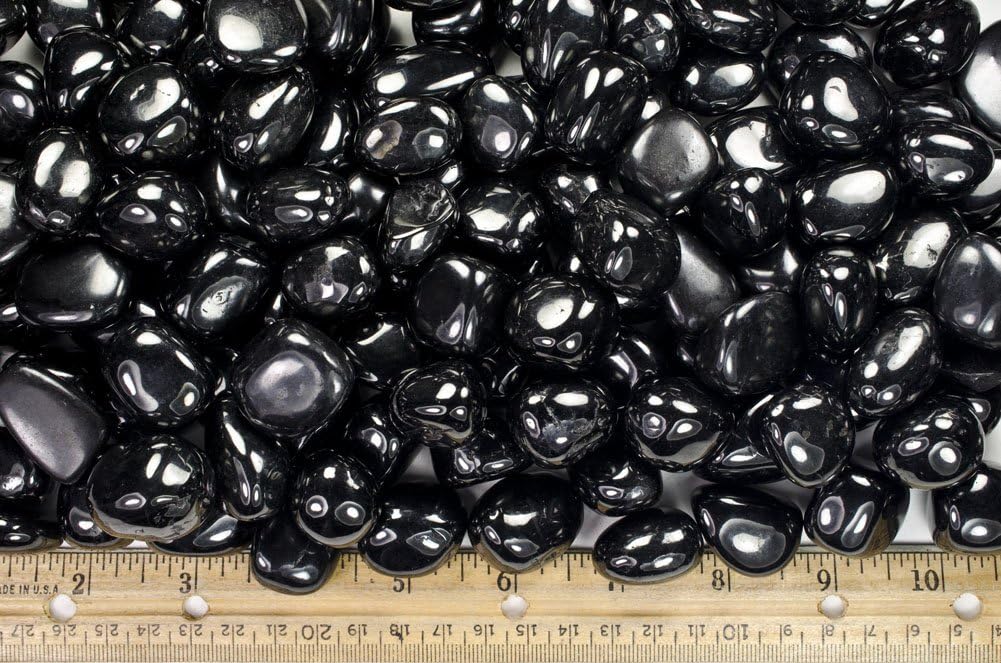 Fantasia Tumbled Black Jet Stones 1 lb - Small 075-125