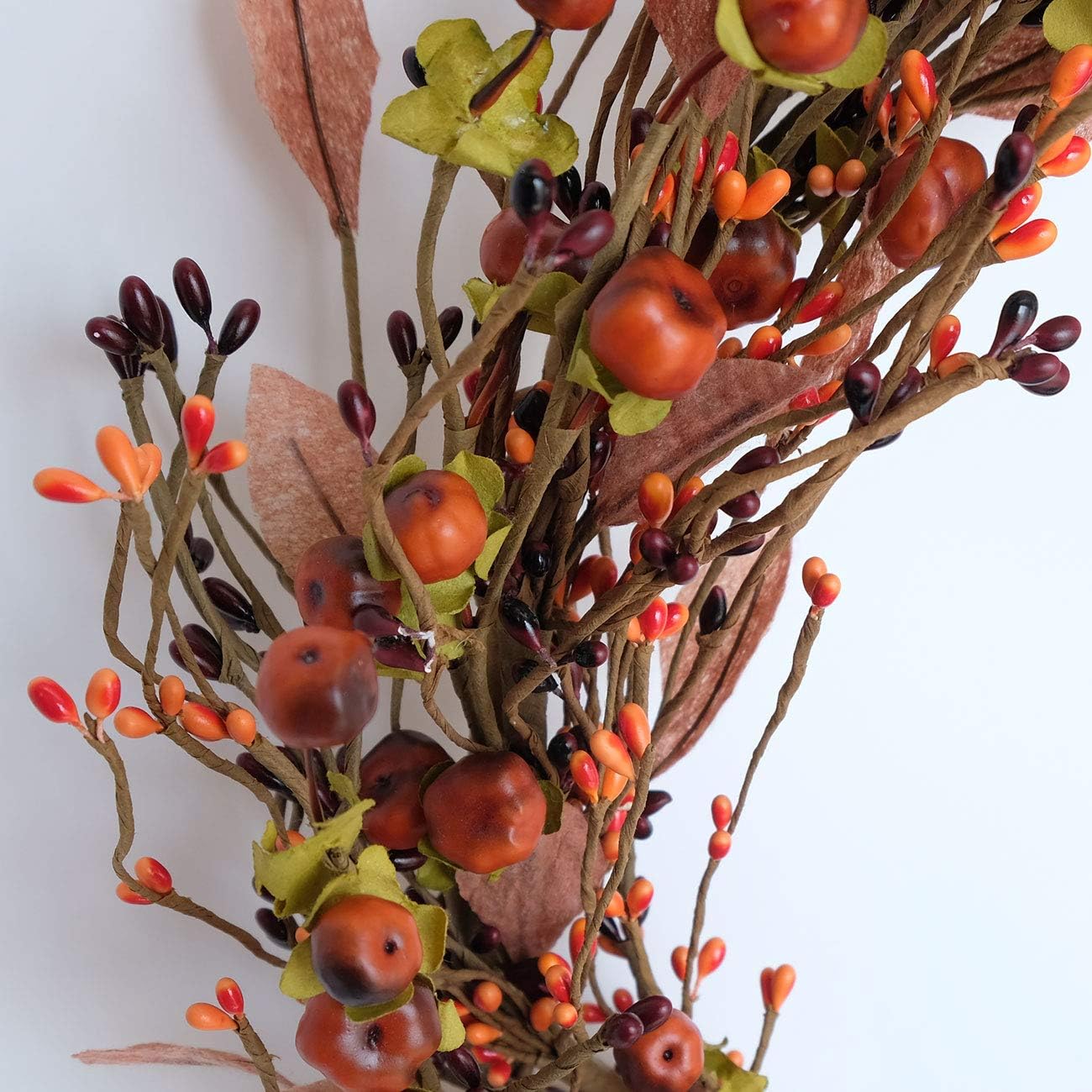 Idyllic Mini Pumpkin Wreath for Front Door 12 Inch Decor