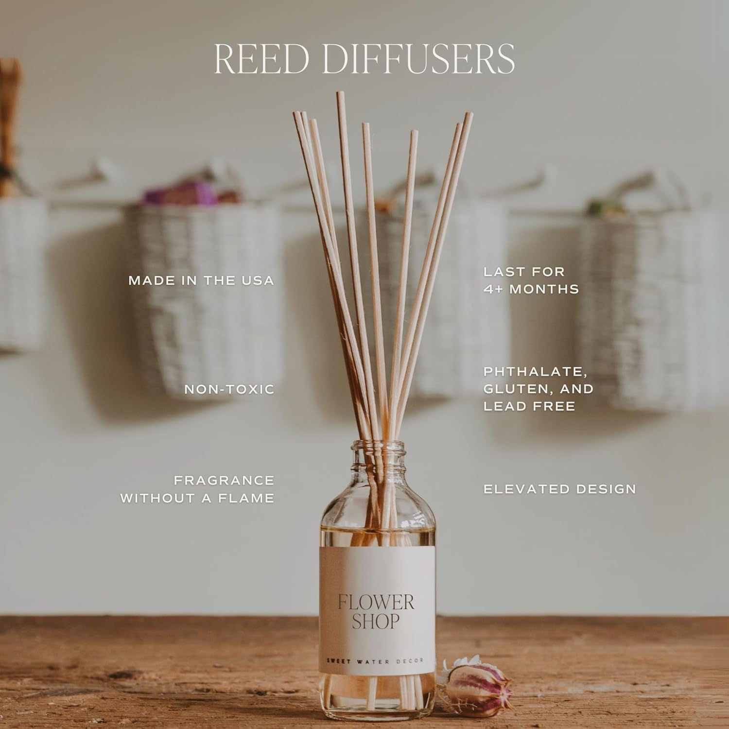 Sweet Water Decor Reed Diffuser Set - 4 Scents Long Lasting Made in the USA