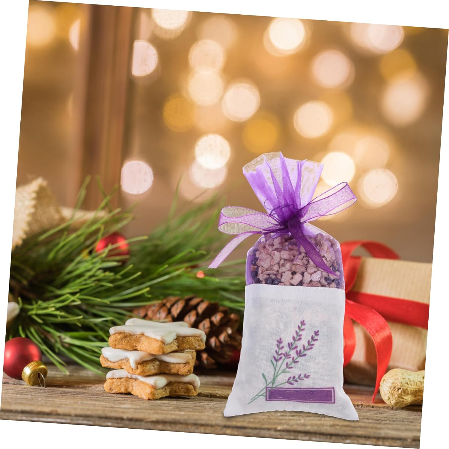 25 Pack Lavender Sachet Bags with Ribbons