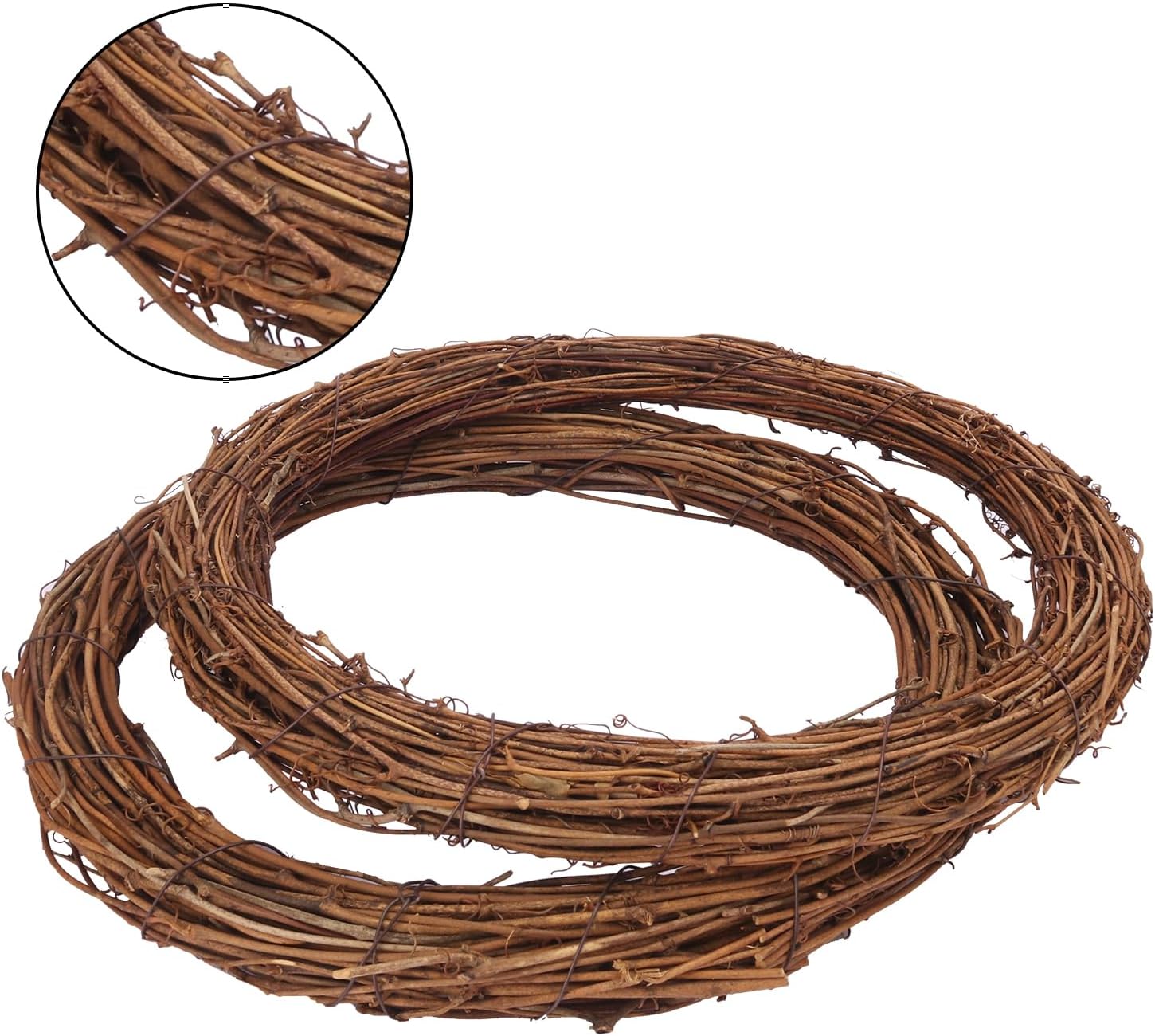 9 Pcs 10 Inch Natural Grapevine Wreath Set for DIY Crafts and Home Decor