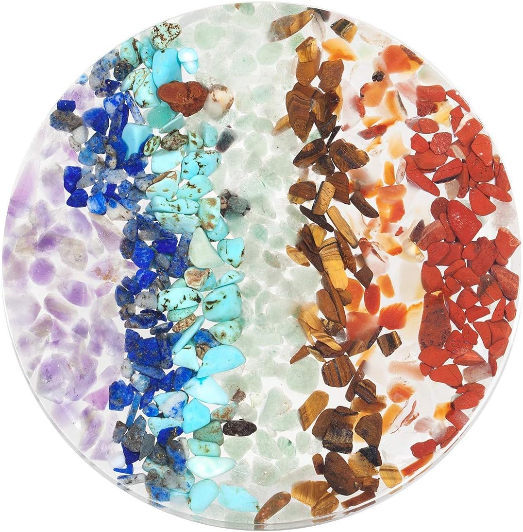 Nupuyai 7 Chakra Crystal Slice Set for Home Office