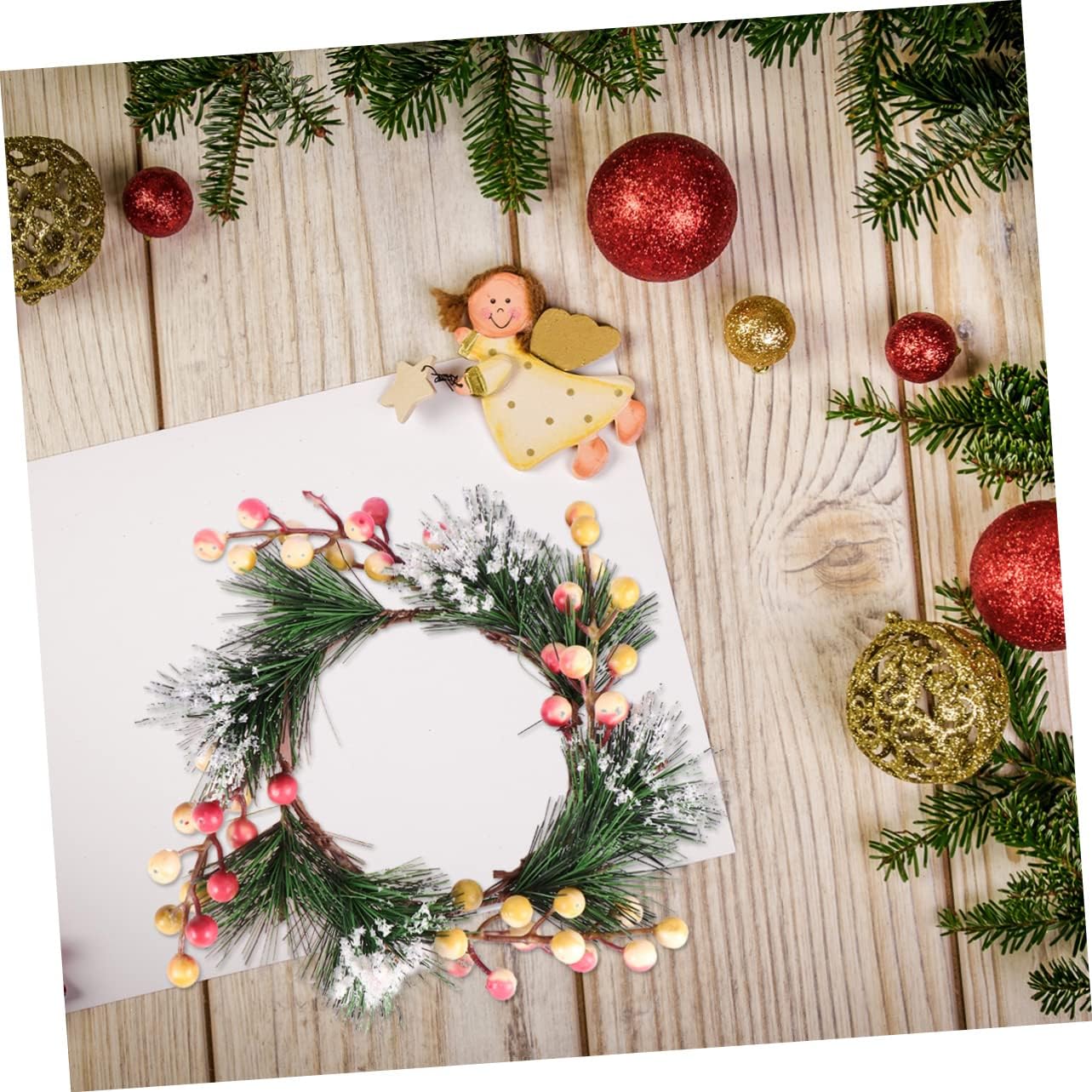 Cabilock Resin Berry Garland Wreath for Front Door